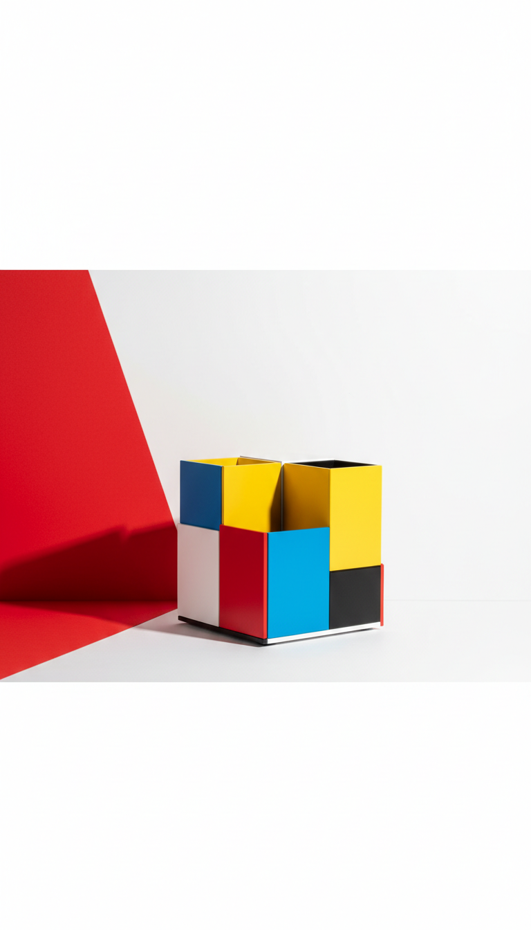 Crimson Pop geometric desk organizer